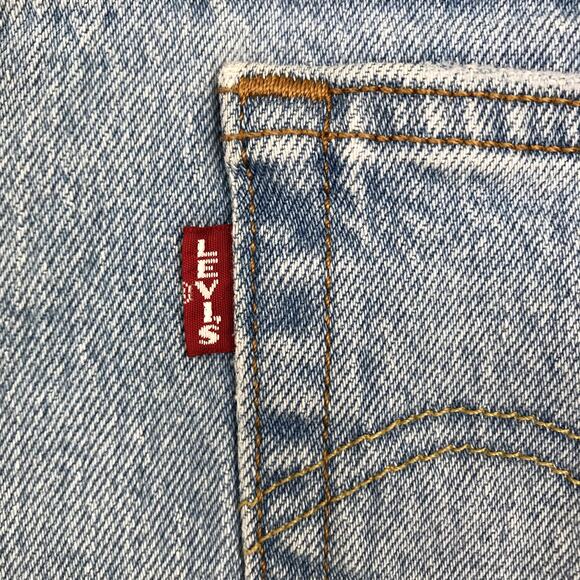 Levi’s Premium 501 Jean Short Women 32 Blue Light Wash Boho City Festival Resort - Picture 9 of 16